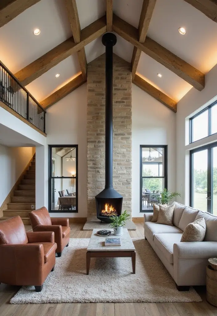 27 Fireplace With Vaulted Ceiling Ideas That Wow Guests 14 27 Fireplace With Vaulted Ceiling Ideas That Wow Guests - 14. Open Concept Living