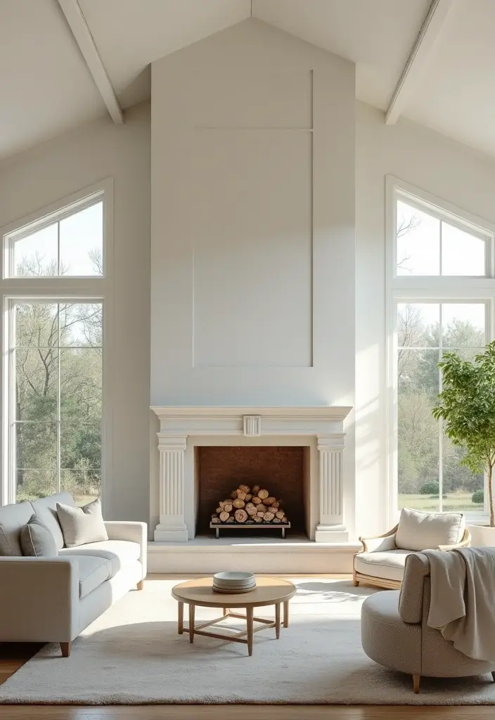 27 Fireplace With Vaulted Ceiling Ideas That Wow Guests 3 27 Fireplace With Vaulted Ceiling Ideas That Wow Guests - 3. Bright and Airy