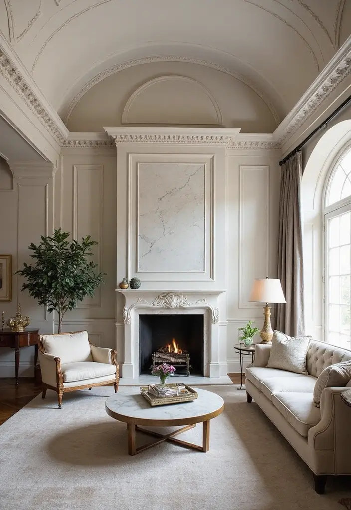 27 Fireplace With Vaulted Ceiling Ideas That Wow Guests 7 27 Fireplace With Vaulted Ceiling Ideas That Wow Guests - 7. Timeless Elegance