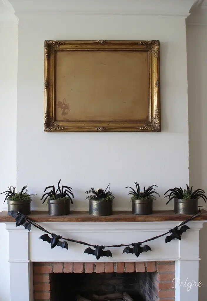 27 Halloween Mantel Decor Ideas That Add Spooky Charm 23 27 Halloween Mantel Decor Ideas That Add Spooky Charm - 23. Creepy Crawly Decor