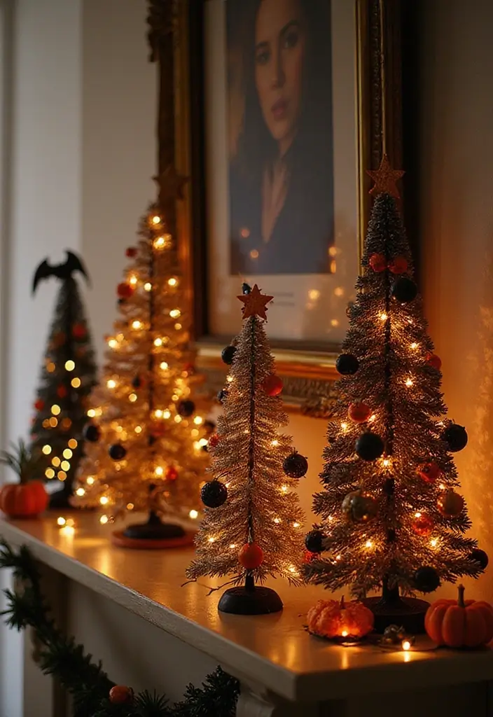 27 Halloween Mantel Decor Ideas That Add Spooky Charm 26 27 Halloween Mantel Decor Ideas That Add Spooky Charm - 26. Whimsical Halloween Trees