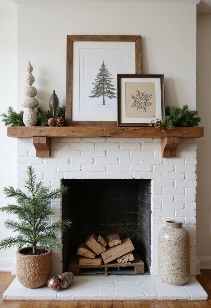 27 Mantel Decorating Ideas Christmas Guests Will Love 10 27 Mantel Decorating Ideas Christmas Guests Will Love - 10. Seasonal Art