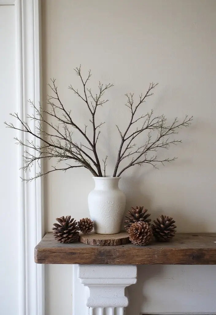 27 Mantel Decorating Ideas Christmas Guests Will Love 17 27 Mantel Decorating Ideas Christmas Guests Will Love - 17. Elements of Nature