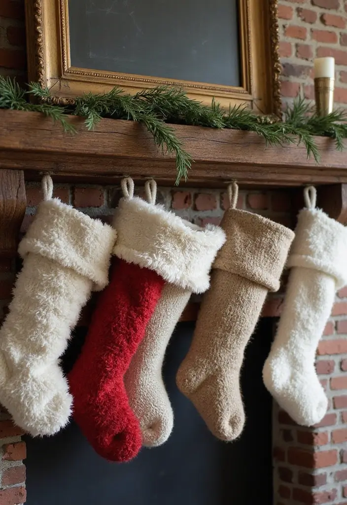 27 Mantel Decorating Ideas Christmas Guests Will Love 24 27 Mantel Decorating Ideas Christmas Guests Will Love - 24. Textured Stockings
