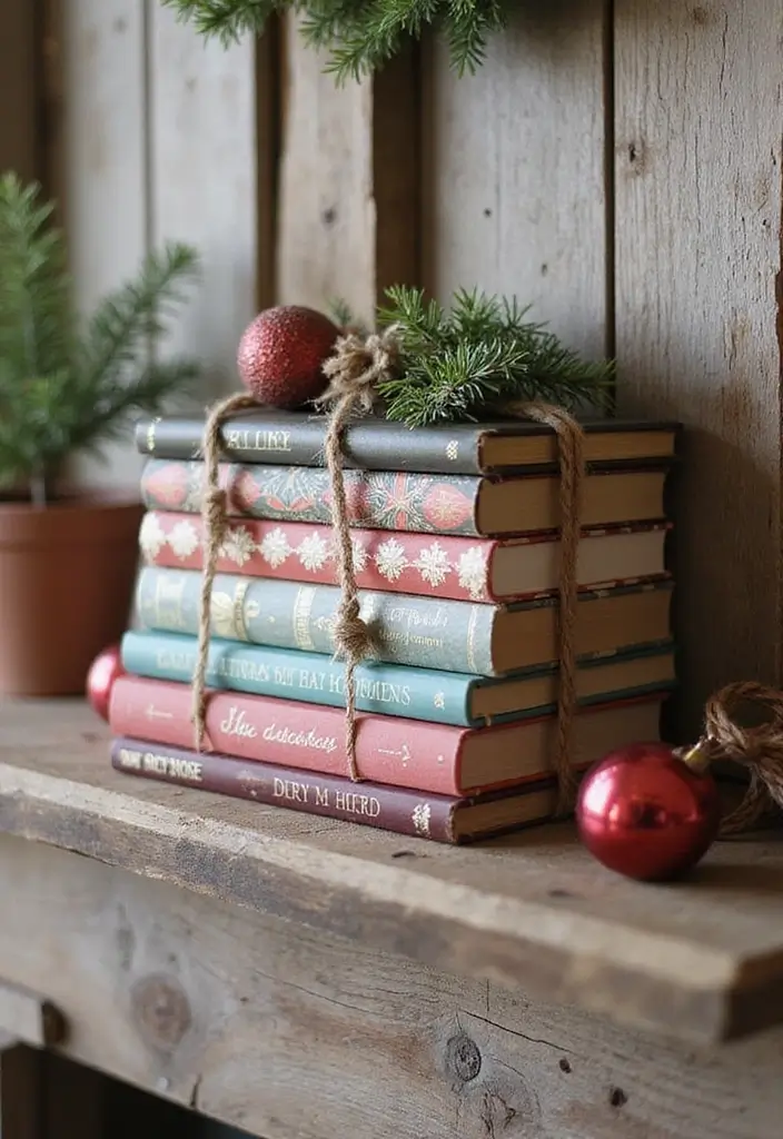 27 Mantel Decorating Ideas Christmas Guests Will Love 7 27 Mantel Decorating Ideas Christmas Guests Will Love - 7. Holiday-Themed Books