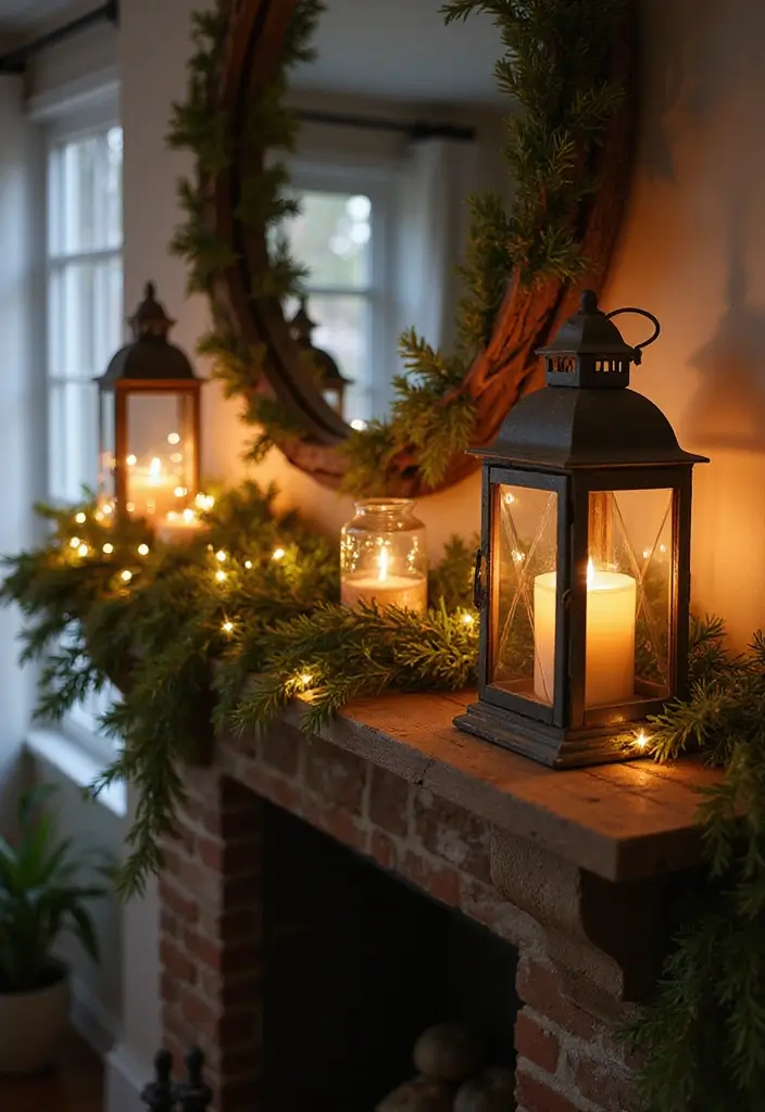 27 Mantel Decorating Ideas Christmas Guests Will Love 8 27 Mantel Decorating Ideas Christmas Guests Will Love - 8. Farmhouse Lanterns
