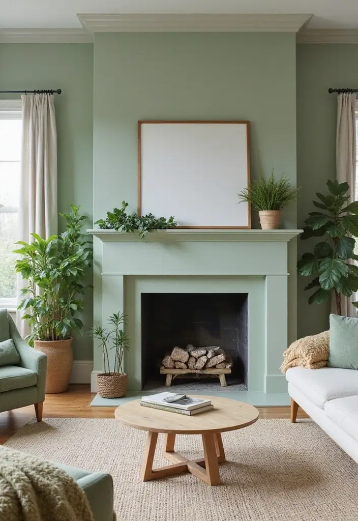 27 Painted Fireplace Inspirations That Completely Transform a Room 10 27 Painted Fireplace Inspirations That Completely Transform a Room - 10. Nature-Inspired Colors for a Fresh Feel