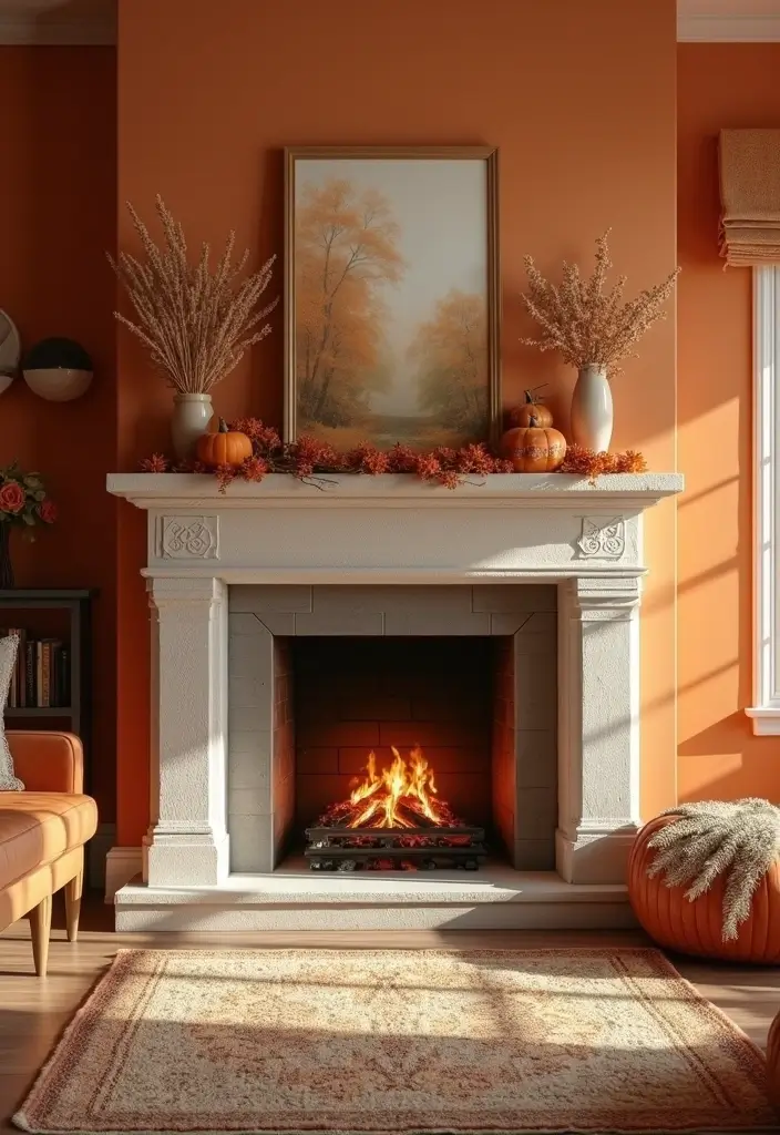27 Painted Fireplace Inspirations That Completely Transform a Room 12 27 Painted Fireplace Inspirations That Completely Transform a Room - 12. Seasonal Colors for Dynamic Appeal