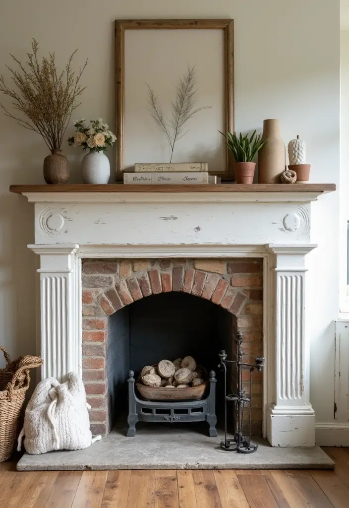 27 Painted Fireplace Inspirations That Completely Transform a Room 13 27 Painted Fireplace Inspirations That Completely Transform a Room - 13. Chalk Paint for a Rustic Charm