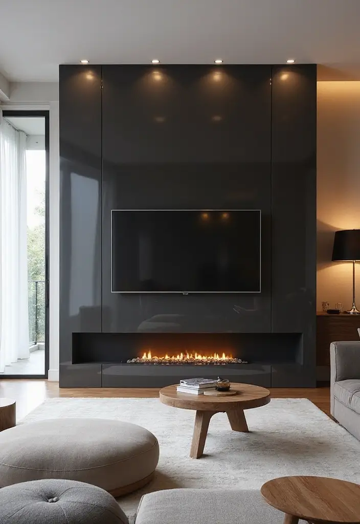 27 Painted Fireplace Inspirations That Completely Transform a Room 14 27 Painted Fireplace Inspirations That Completely Transform a Room - 14. High Gloss Finishes for a Sleek Look