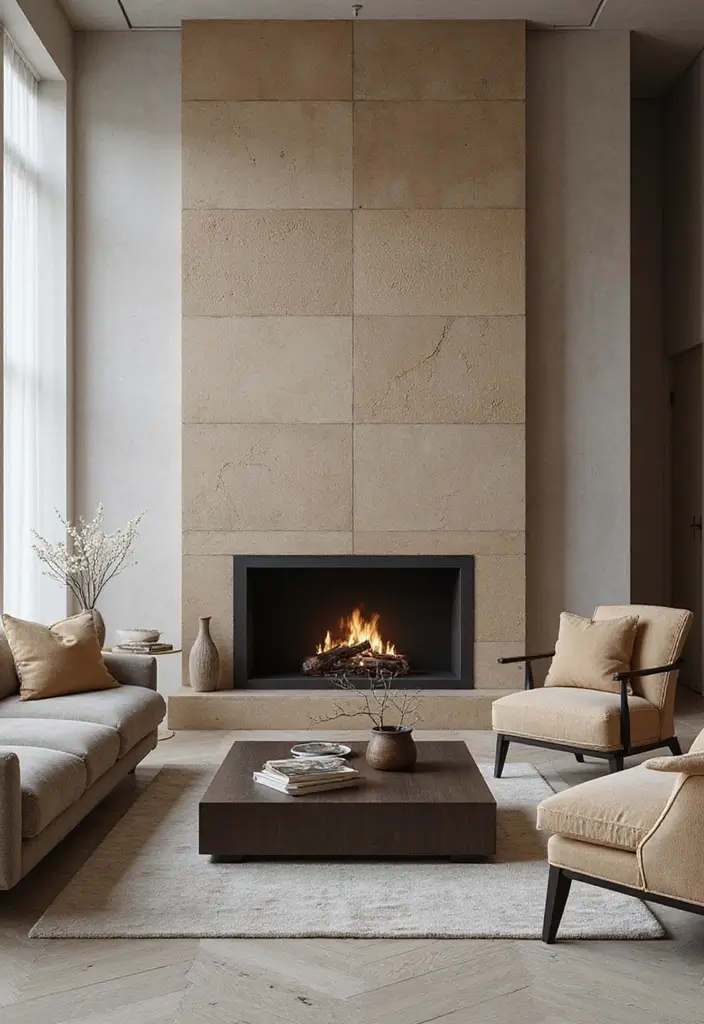 27 Painted Fireplace Inspirations That Completely Transform a Room 19 27 Painted Fireplace Inspirations That Completely Transform a Room - 19. Monochromatic Textured Styles