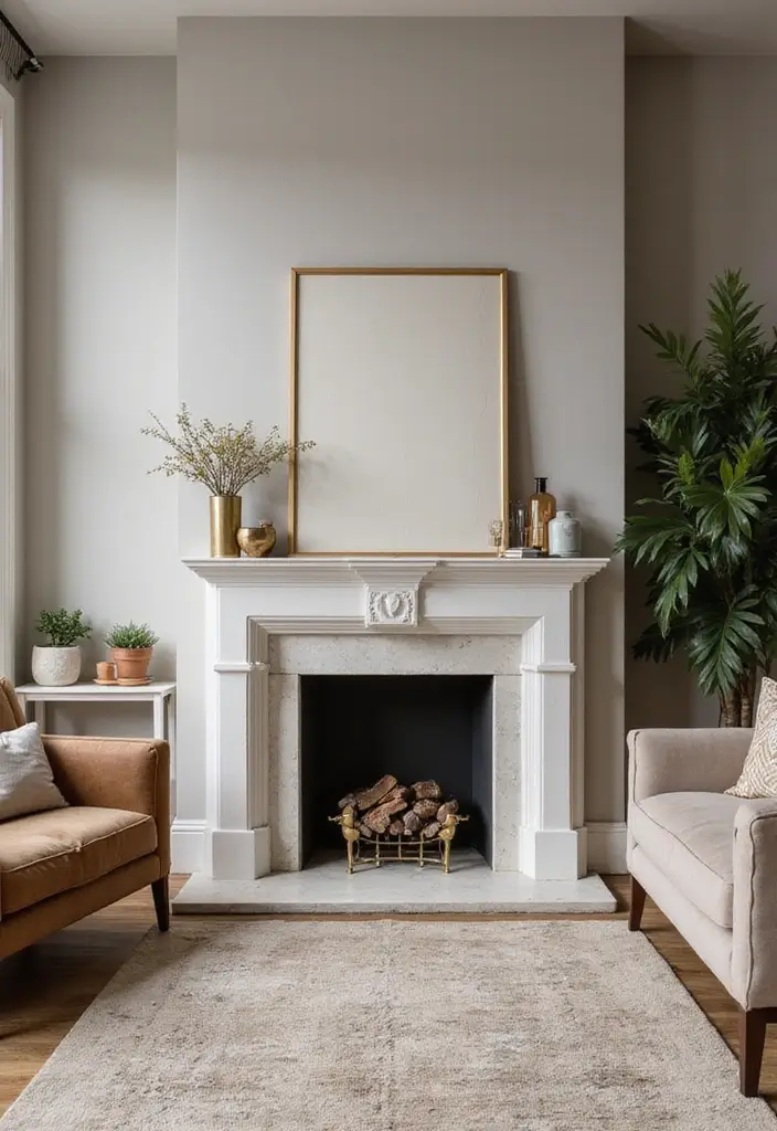 27 Painted Fireplace Inspirations That Completely Transform a Room 25 27 Painted Fireplace Inspirations That Completely Transform a Room - 25. Subtle Metallics for a Touch of Glam