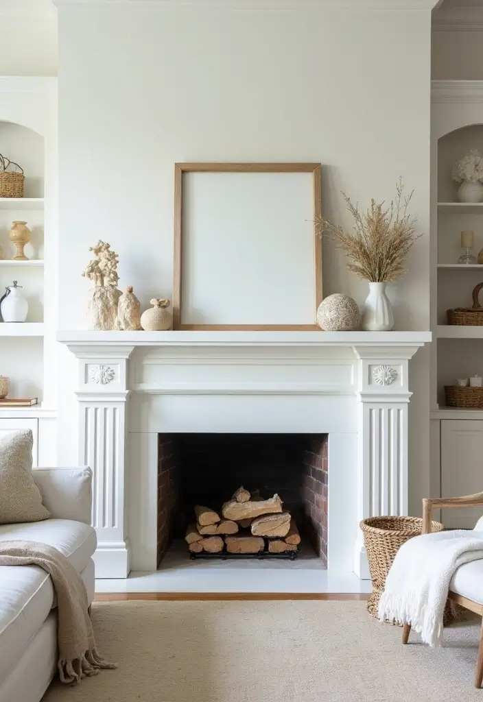 27 Painted Fireplace Inspirations That Completely Transform a Room 26 27 Painted Fireplace Inspirations That Completely Transform a Room - 26. Bright Whitewash for a Coastal Feel