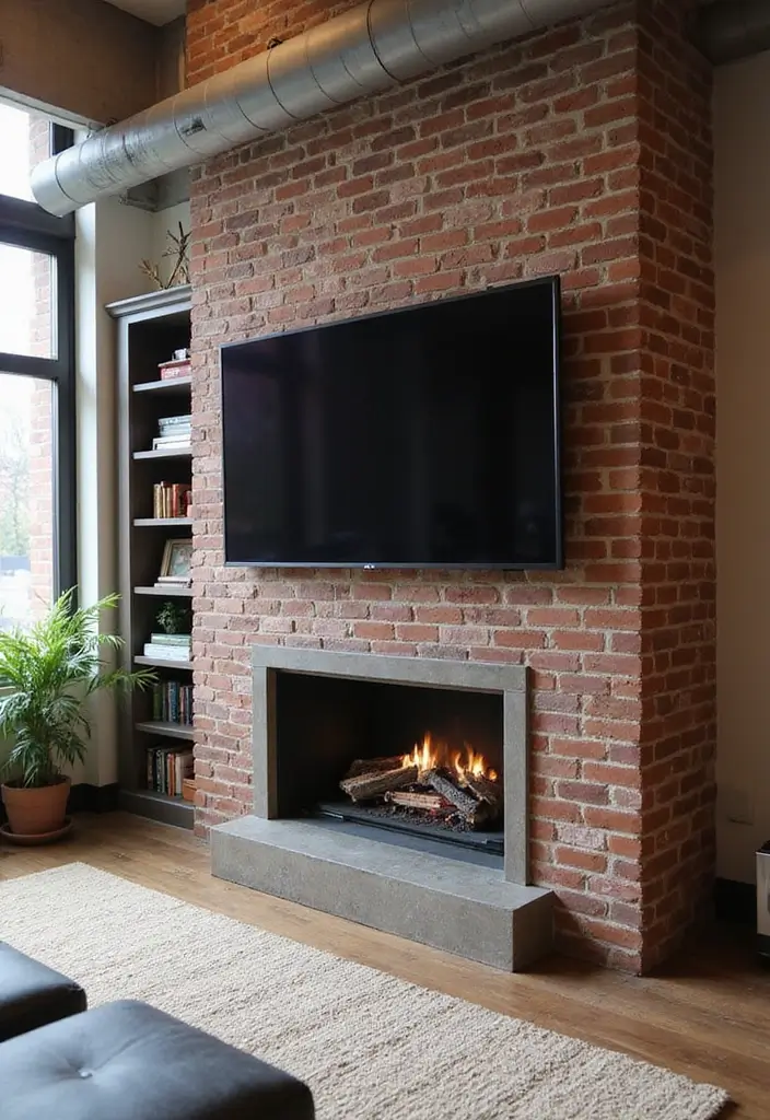 28 Built-In Fireplace and TV Wall Units That Look Seamless 15 28 Built-In Fireplace and TV Wall Units That Look Seamless - 15. Urban Industrial