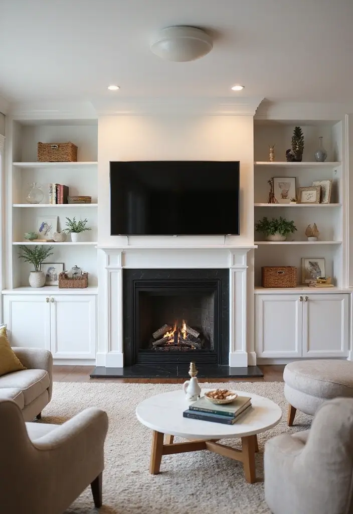 28 Built-In Fireplace and TV Wall Units That Look Seamless 21 28 Built-In Fireplace and TV Wall Units That Look Seamless - 21. Family-Friendly Designs