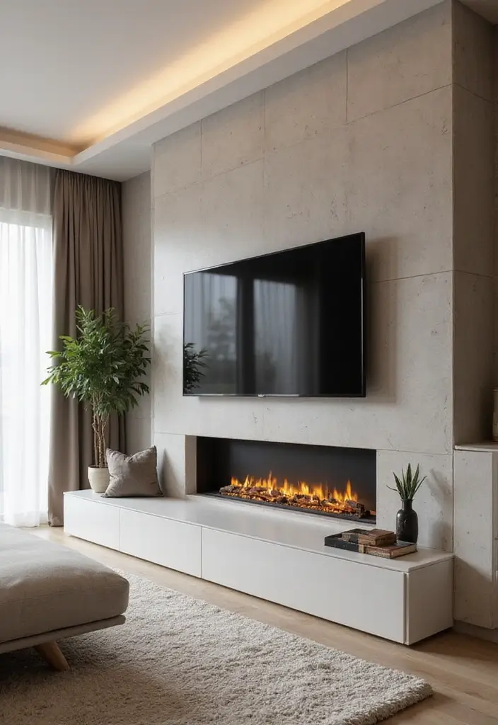 28 Built-In Fireplace and TV Wall Units That Look Seamless 8 28 Built-In Fireplace and TV Wall Units That Look Seamless - 8. Floating Units