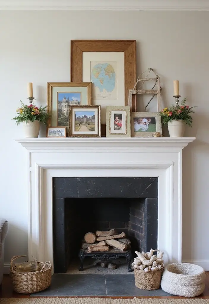 28 Cottage Fireplace Ideas That Feel Storybook Charming 22 28 Cottage Fireplace Ideas That Feel Storybook Charming - 22. Personalized Family Elements