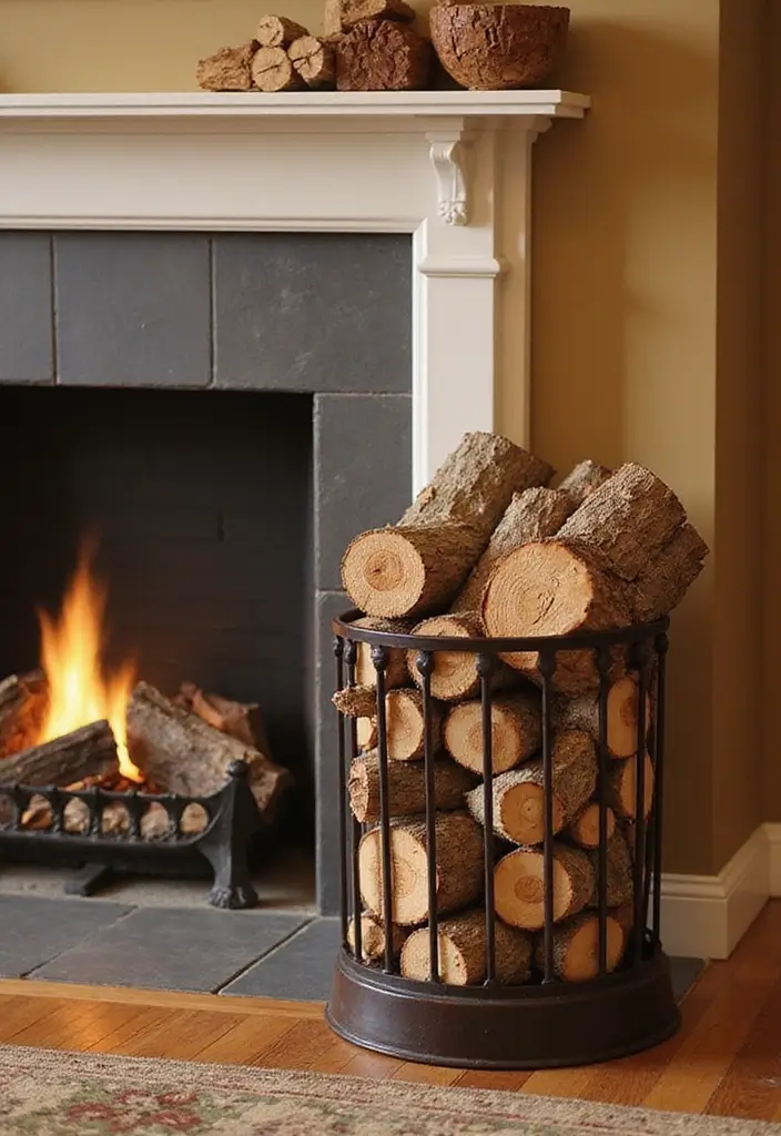 28 Cottage Fireplace Ideas That Feel Storybook Charming 3 28 Cottage Fireplace Ideas That Feel Storybook Charming - 3. Rustic Log Storage