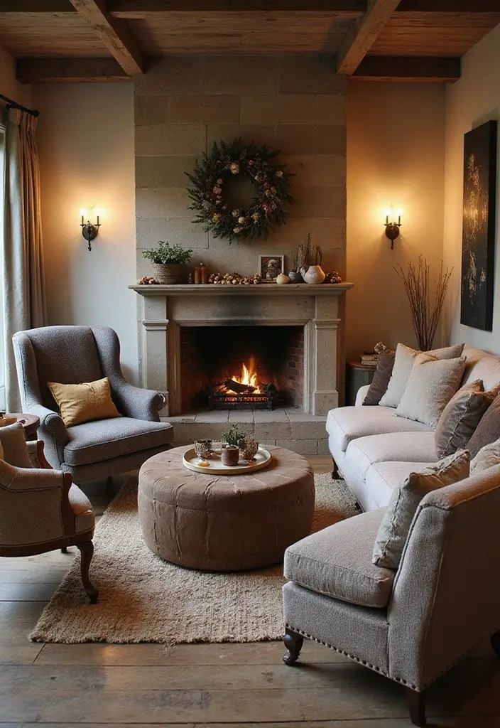 28 Cottage Fireplace Ideas That Feel Storybook Charming 6 28 Cottage Fireplace Ideas That Feel Storybook Charming - 6. Cozy Seating Arrangements