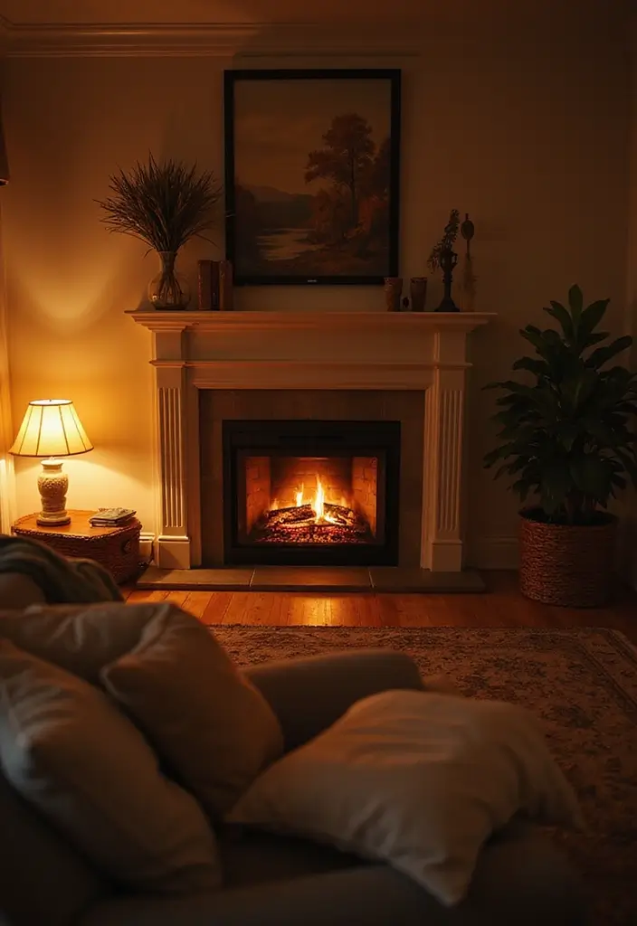 28 Electric Fireplace in Bedroom Ideas That Add Instant Luxury 19 28 Electric Fireplace in Bedroom Ideas That Add Instant Luxury - 19. Soft Ambient Lighting