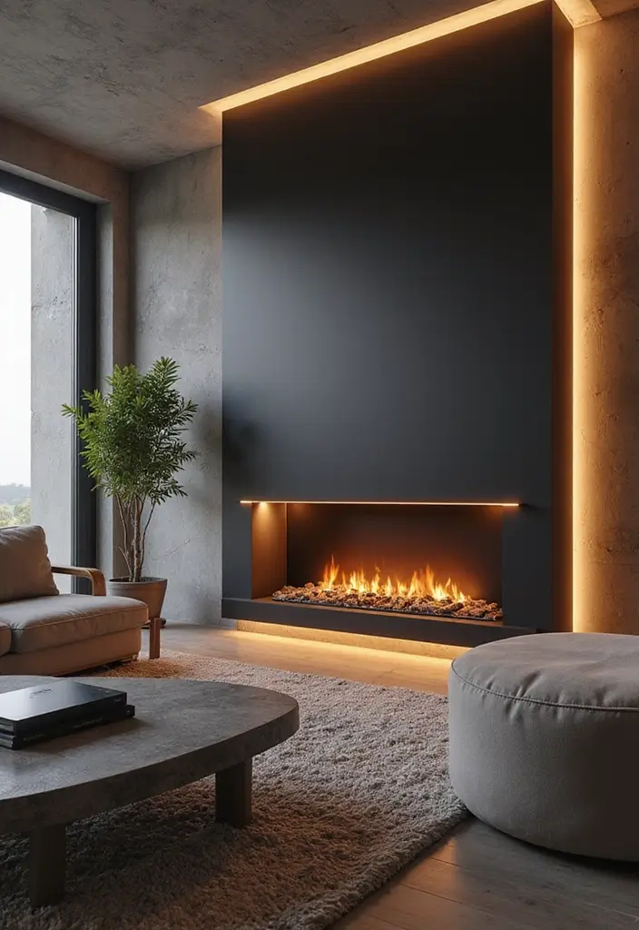 28 Electric Fireplace in Bedroom Ideas That Add Instant Luxury 21 28 Electric Fireplace in Bedroom Ideas That Add Instant Luxury - 21. Futuristic Designs