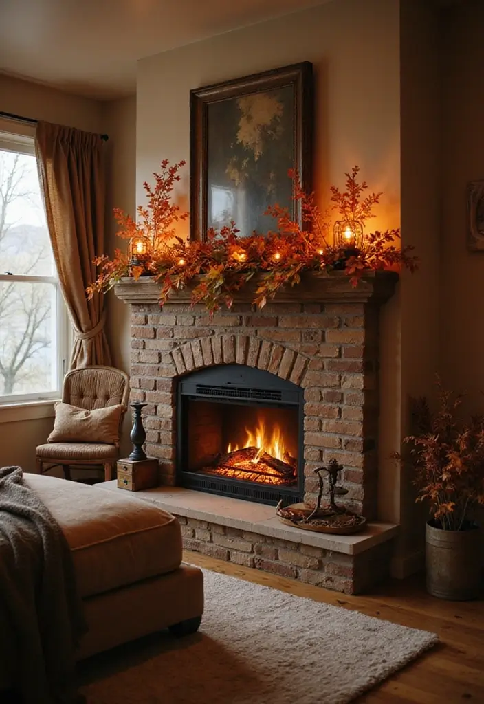 28 Electric Fireplace in Bedroom Ideas That Add Instant Luxury 27 28 Electric Fireplace in Bedroom Ideas That Add Instant Luxury - 27. Seasonal Decorations