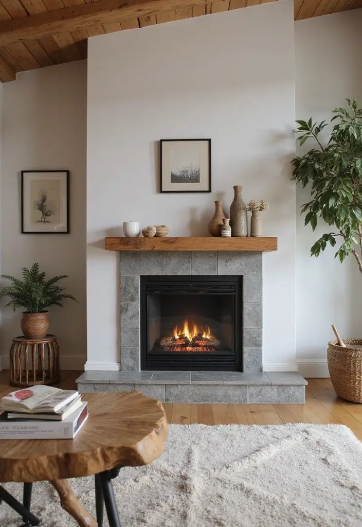 28 Electric Fireplace in Bedroom Ideas That Add Instant Luxury 6 28 Electric Fireplace in Bedroom Ideas That Add Instant Luxury - 6. Minimalist Stone Designs