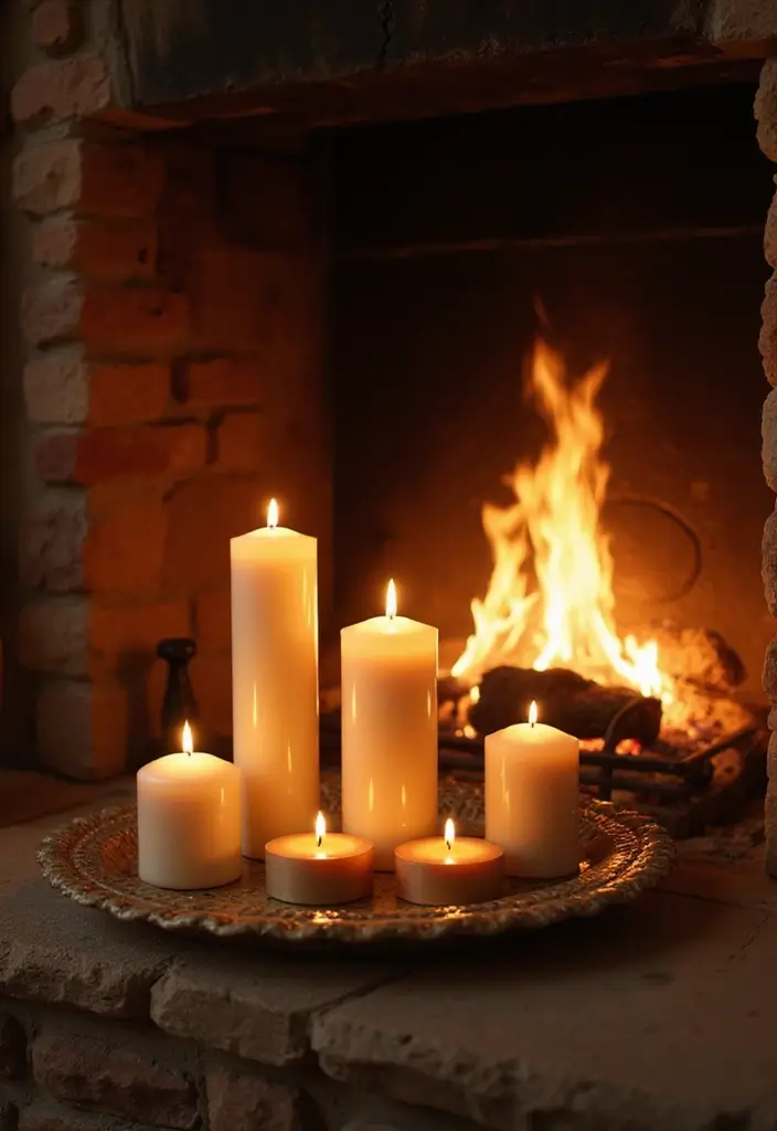 28 Fireplace Hearth Decor Ideas That Complete the Look 10 28 Fireplace Hearth Decor Ideas That Complete the Look - 10. Candle Displays