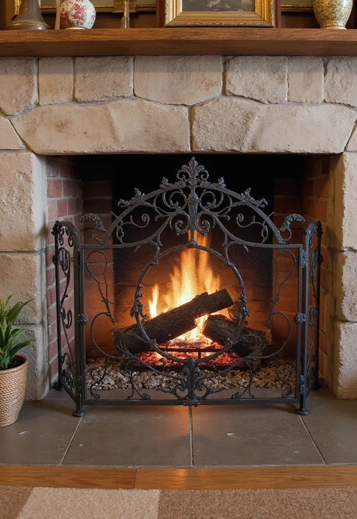 28 Fireplace Hearth Decor Ideas That Complete the Look 14 28 Fireplace Hearth Decor Ideas That Complete the Look - 14. Unique Hearth Screens