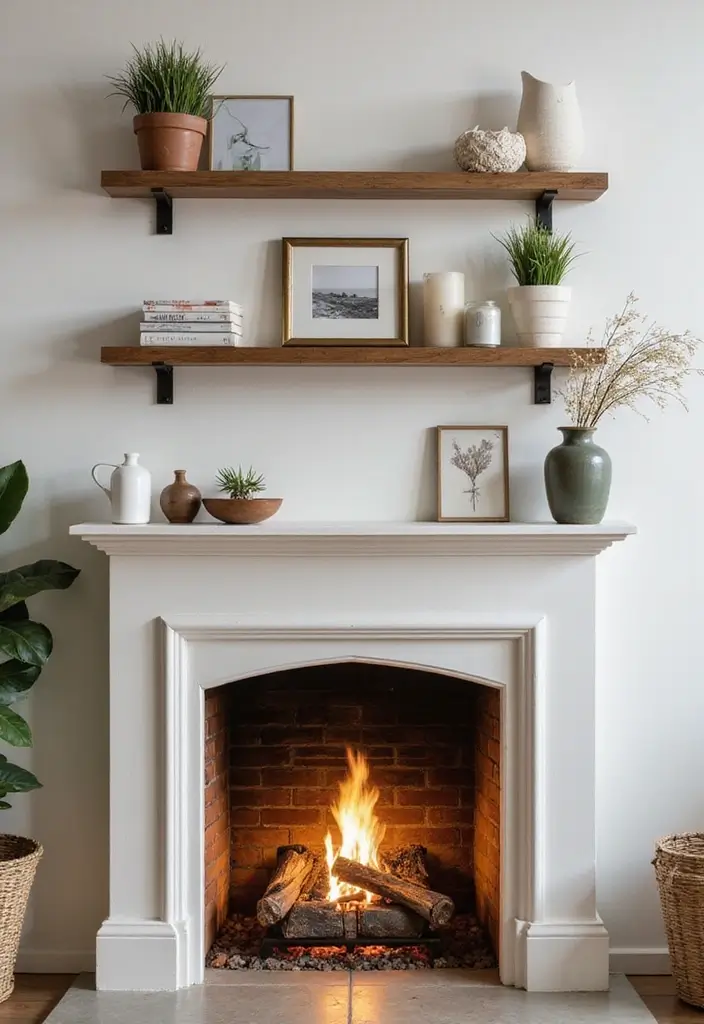 28 Fireplace Hearth Decor Ideas That Complete the Look 24 28 Fireplace Hearth Decor Ideas That Complete the Look - 24. Wall-mounted Decor
