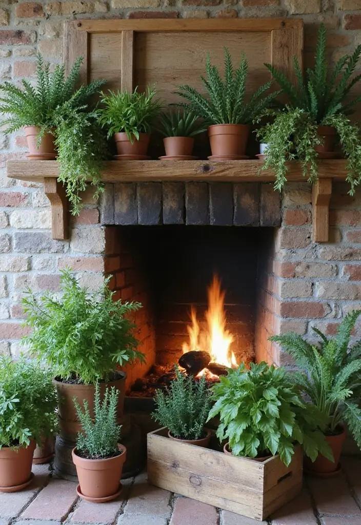 28 Fireplace Hearth Decor Ideas That Complete the Look 6 28 Fireplace Hearth Decor Ideas That Complete the Look - 6. Natural Elements and Greenery