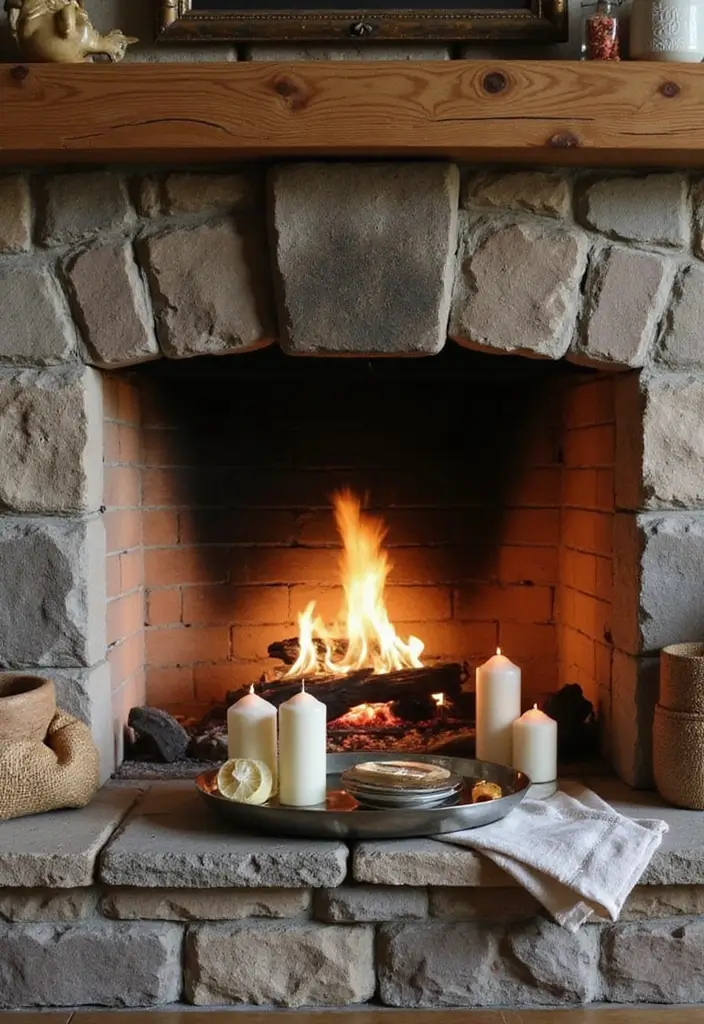 28 Fireplace Hearth Decor Ideas That Complete the Look 7 28 Fireplace Hearth Decor Ideas That Complete the Look - 7. Layered Textures