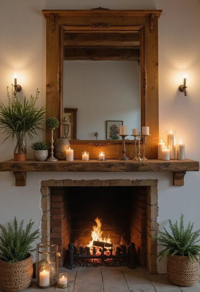 28 Fireplace Hearth Decor Ideas That Complete the Look 9 28 Fireplace Hearth Decor Ideas That Complete the Look - 9. Creative Use of Mirrors