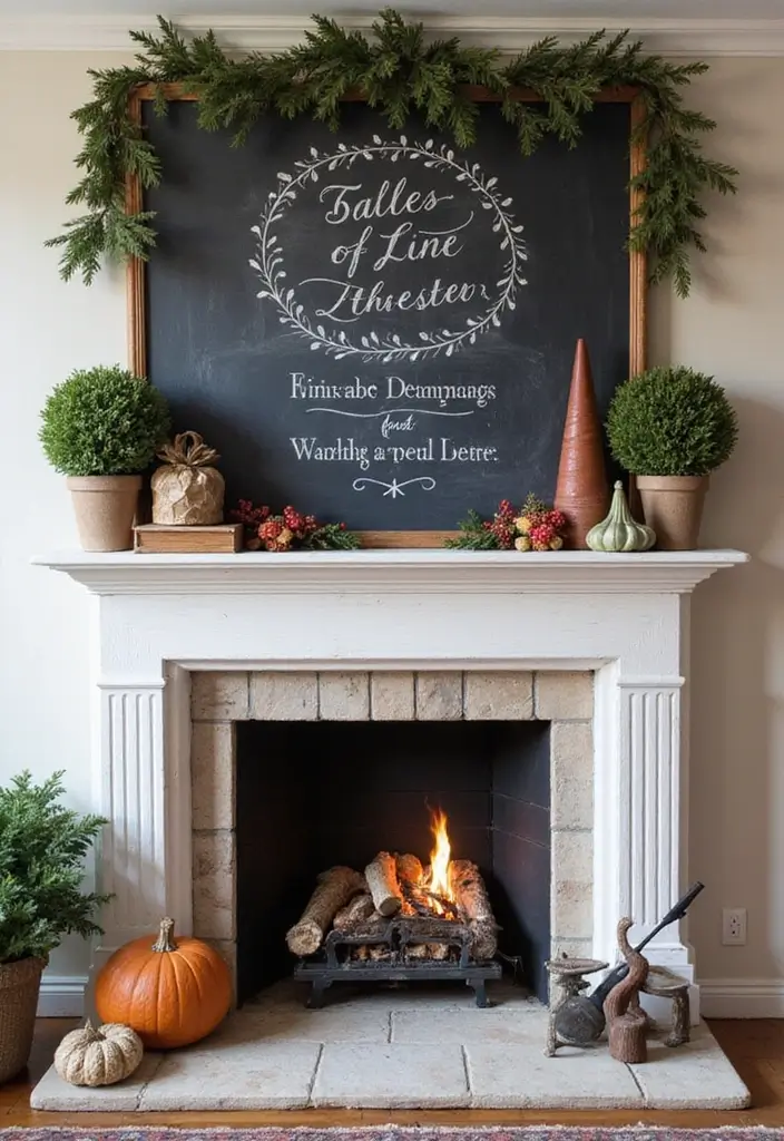 28 Inside Fireplace Decor Ideas That Transform Empty Fireboxes 24 28 Inside Fireplace Decor Ideas That Transform Empty Fireboxes - 24. Chalkboard or Writable Surface