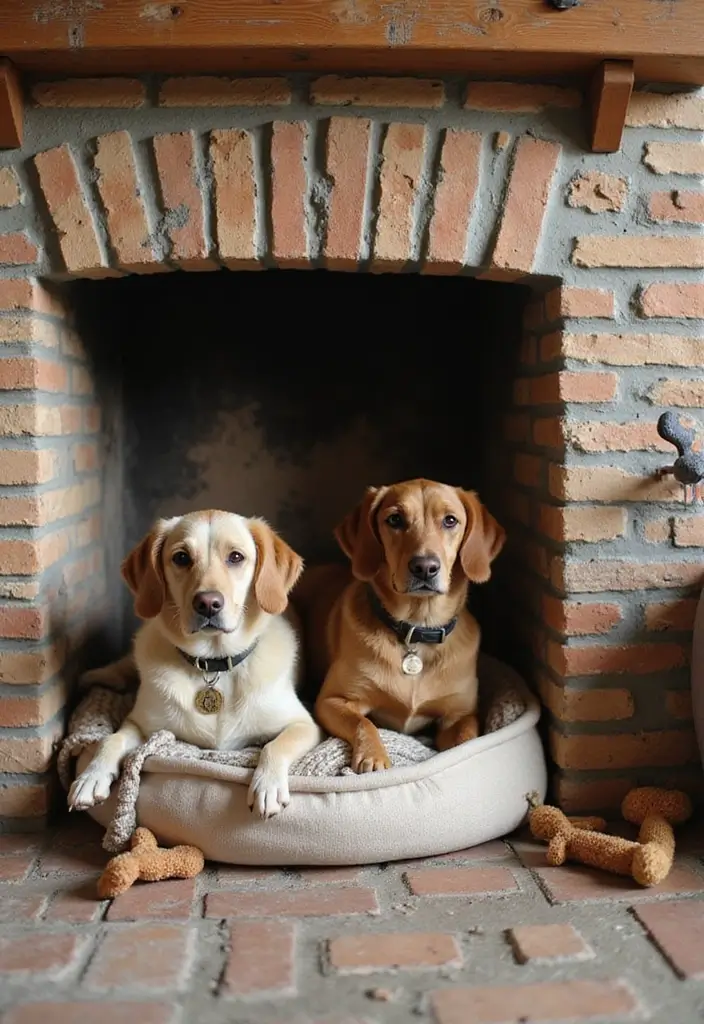 28 Inside Fireplace Decor Ideas That Transform Empty Fireboxes 8 28 Inside Fireplace Decor Ideas That Transform Empty Fireboxes - 8. Create a Pet Nook