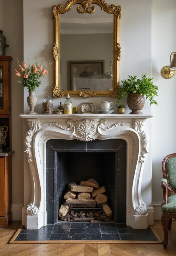 28 Kitchen Fireplace Ideas That Feel Unexpected but Perfect 15 28 Kitchen Fireplace Ideas That Feel Unexpected but Perfect - 15. Statement Mantelpiece