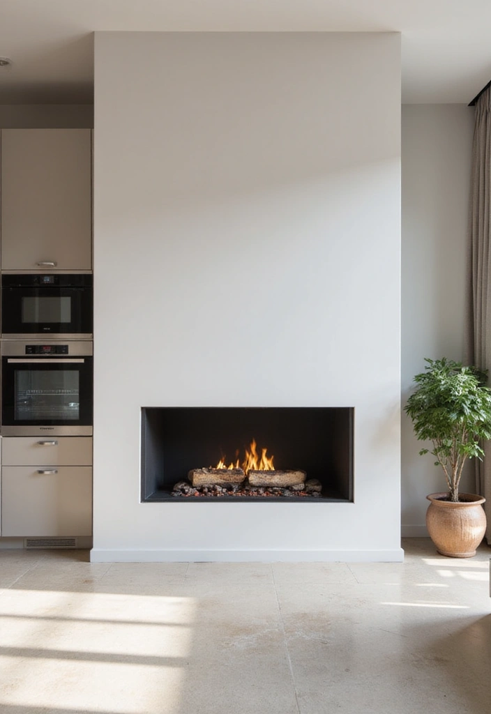 28 Kitchen Fireplace Ideas That Feel Unexpected but Perfect 2 28 Kitchen Fireplace Ideas That Feel Unexpected but Perfect - 2. Sleek Modern Minimalism