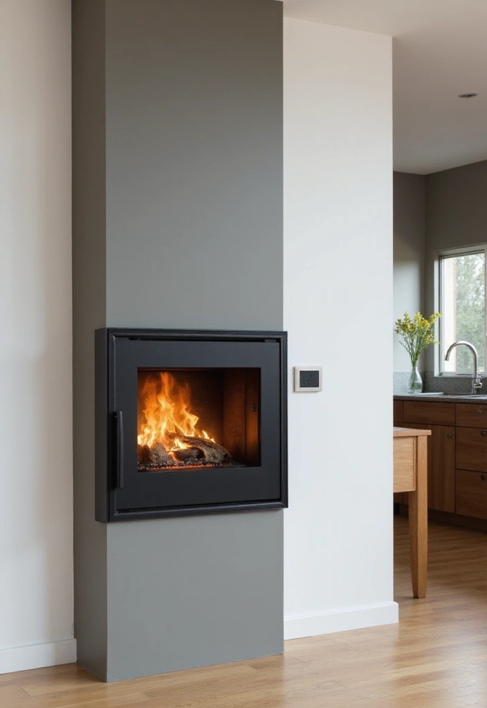 28 Kitchen Fireplace Ideas That Feel Unexpected but Perfect 22 28 Kitchen Fireplace Ideas That Feel Unexpected but Perfect - 22. Wall-Mounted Fireplace