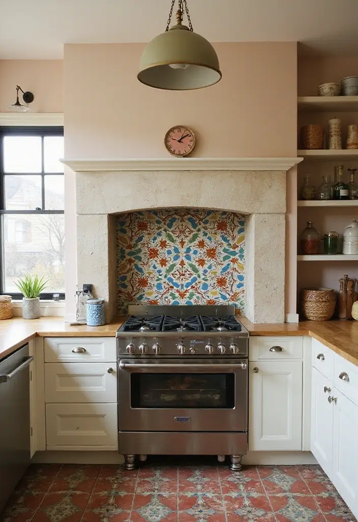 28 Kitchen Fireplace Ideas That Feel Unexpected but Perfect 26 28 Kitchen Fireplace Ideas That Feel Unexpected but Perfect - 26. Retro-Inspired Fireplace
