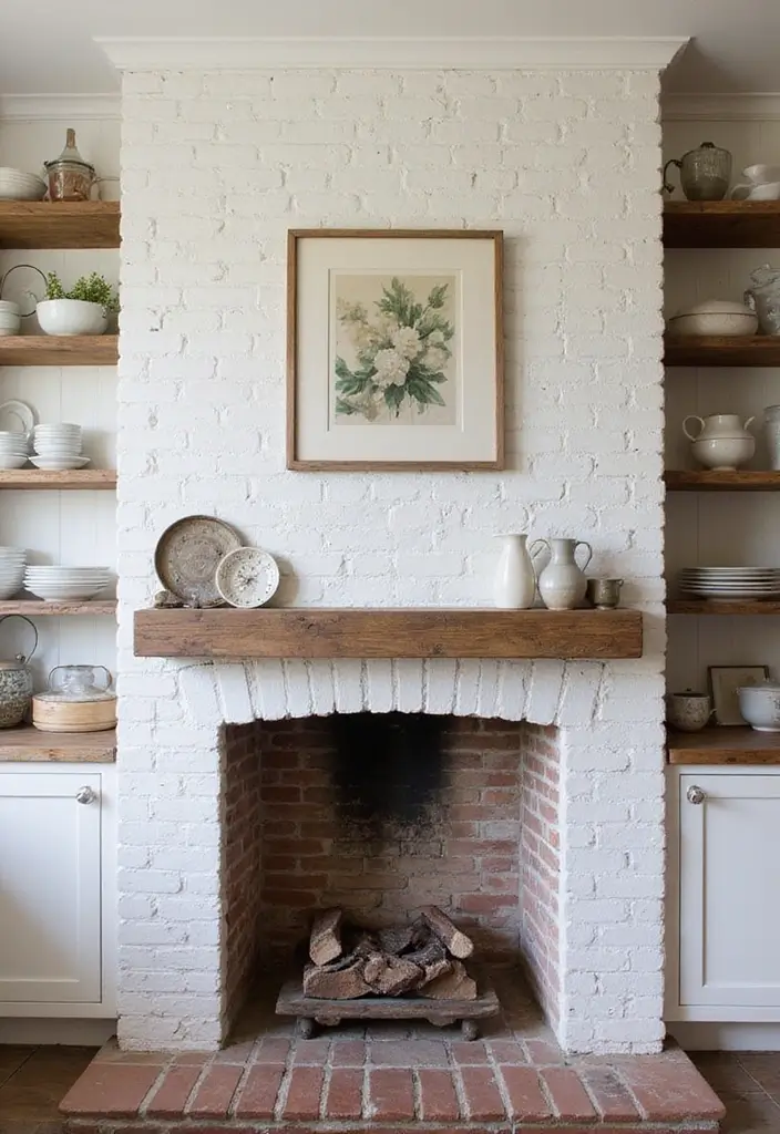 28 Kitchen Fireplace Ideas That Feel Unexpected but Perfect 3 28 Kitchen Fireplace Ideas That Feel Unexpected but Perfect - 3. Farmhouse Chic