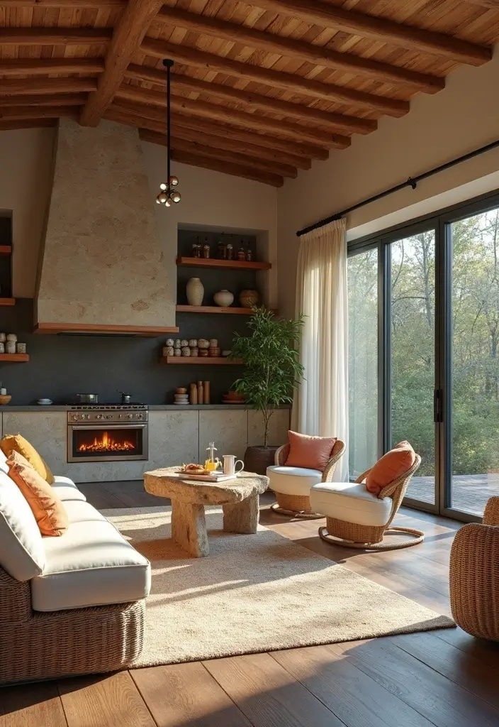 28 Kitchen Fireplace Ideas That Feel Unexpected but Perfect 4 28 Kitchen Fireplace Ideas That Feel Unexpected but Perfect - 4. Indoor-Outdoors Fusion