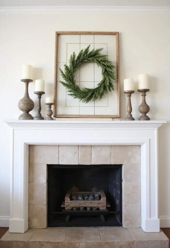 28 Mantel Christmas Decorating Ideas Pinterest Loves 17 28 Mantel Christmas Decorating Ideas Pinterest Loves - 17. Simple Wreath Accents
