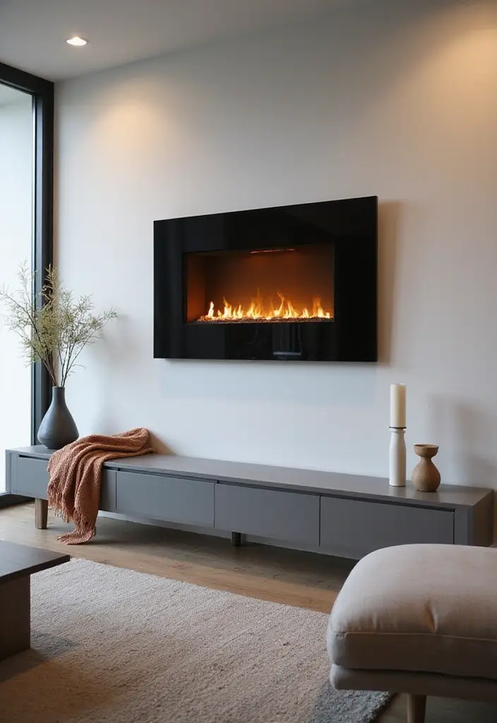 28 Modern Fireplace Ideas That Feel Sleek and Warm - 1. Wall-Mounted Wonders