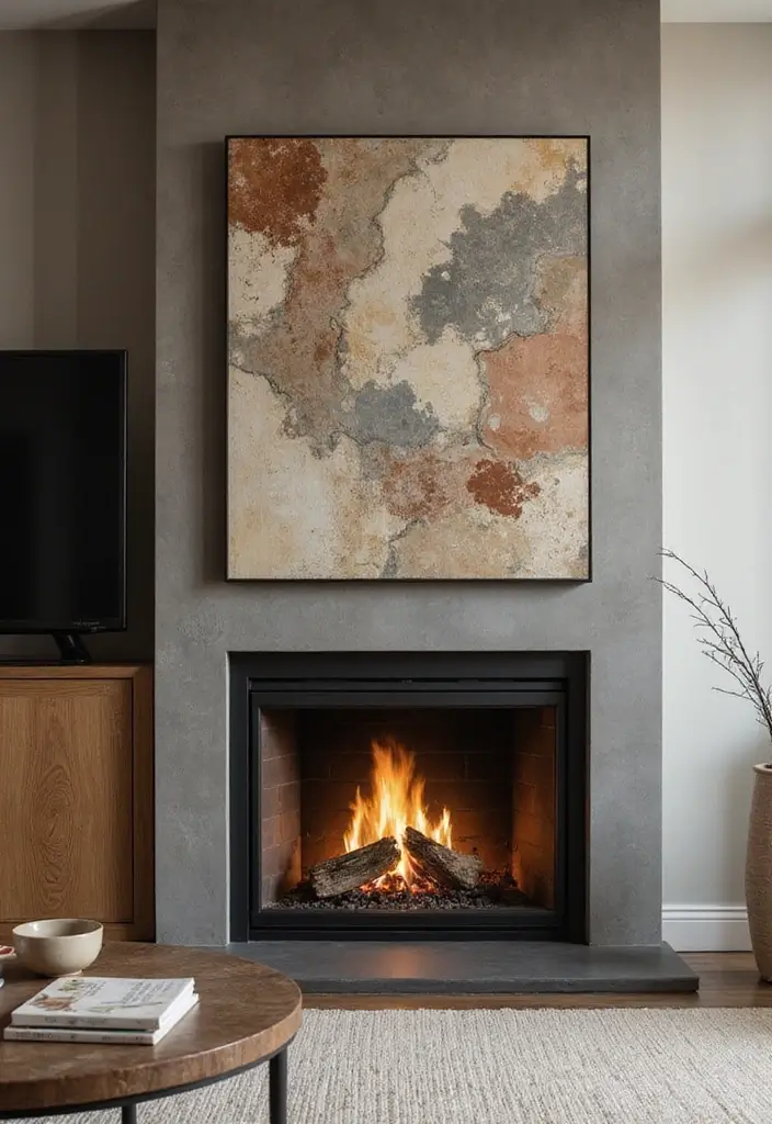 28 Modern Fireplace Ideas That Feel Sleek and Warm - 12. Artistic Fireplace Screens
