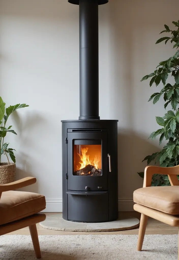 28 Modern Fireplace Ideas That Feel Sleek and Warm - 2. Freestanding Fireplaces