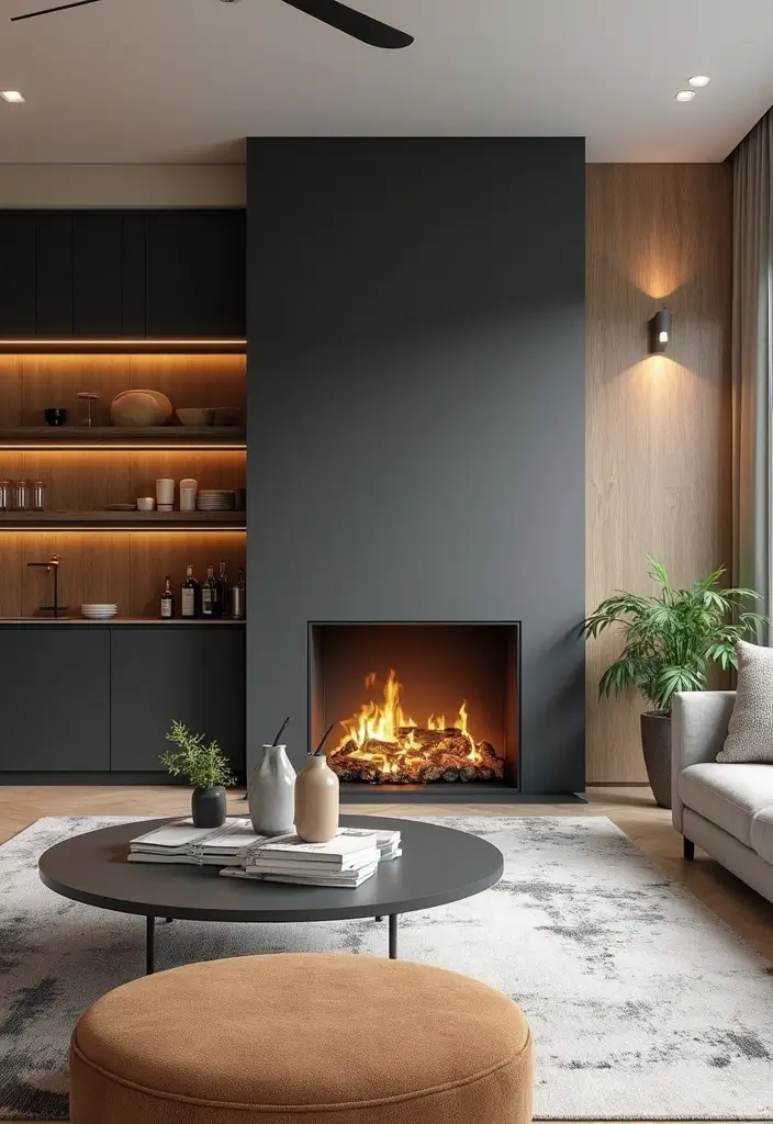 28 Modern Fireplace Ideas That Feel Sleek and Warm - 20. Multi-Functional Fireplace Designs