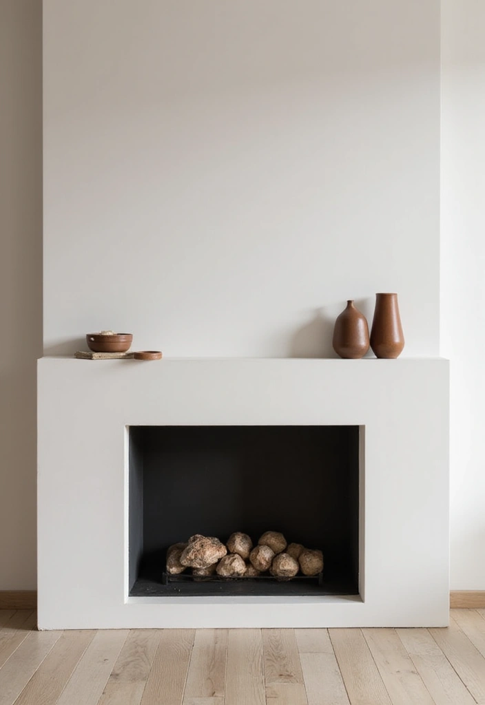 28 Modern Fireplace Ideas That Feel Sleek and Warm - 24. Minimalist Mantels