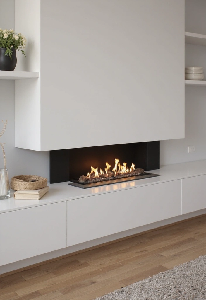 28 Modern Fireplace Ideas That Feel Sleek and Warm - 3. Minimalist Linear Designs