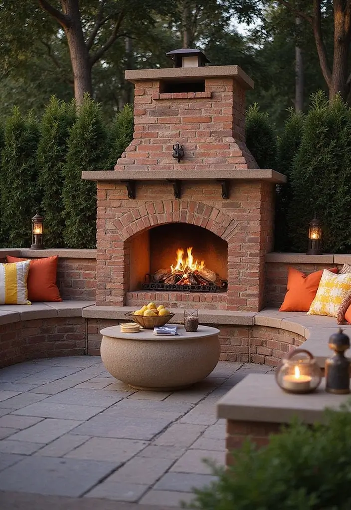28 Outdoor Fireplace Ideas That Extend Living Spaces 12 28 Outdoor Fireplace Ideas That Extend Living Spaces - 12. Fireplaces with Built-In Seating