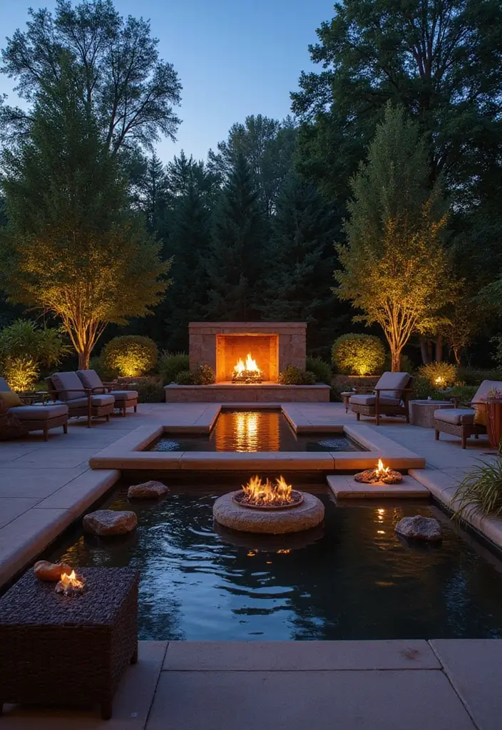 28 Outdoor Fireplace Ideas That Extend Living Spaces 15 28 Outdoor Fireplace Ideas That Extend Living Spaces - 15. Fireplaces with Water Features